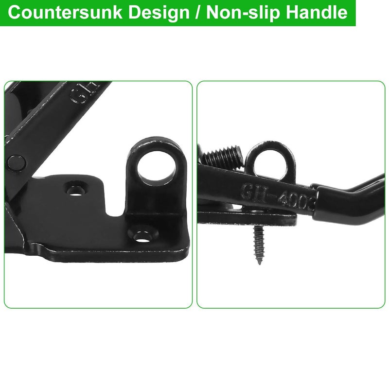 APACALI 4PCS Toggle Latch Clamp 660 lbs Adjustable Toggle Latch Black Toggle Clamp GH-4003 Lockable Quick Release Pull Latch Hasp Metal Draw Latch for Door, Box Case Trunk, Smoker Door, Jig - Image 5
